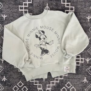 Zara Disney Minnie Mouse mint green sweatshirt size 7